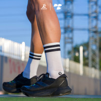 Personal Best Run - Performance Sock - Double Slash - White